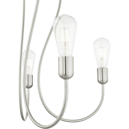 Five Light Dimmable Chandelier With Shades