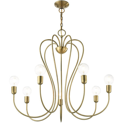 Seven Light Dimmable Chandelier With Shades