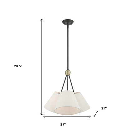 Three Light Dimmable Chandelier With Shades