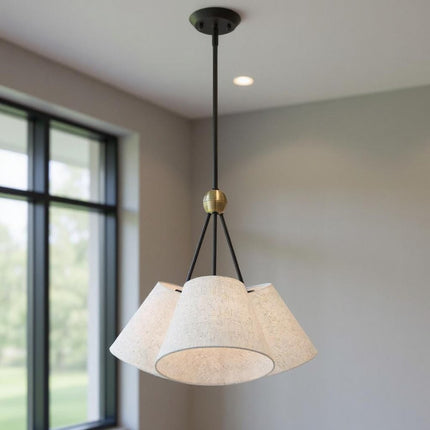 Three Light Dimmable Chandelier With Shades