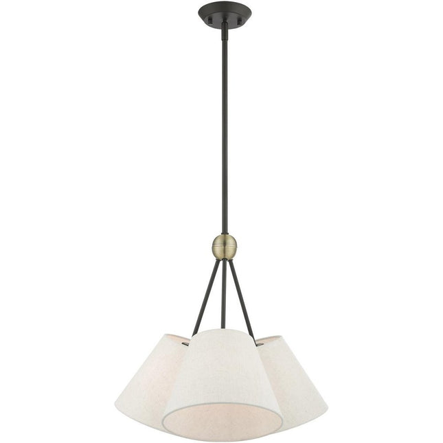 Three Light Dimmable Chandelier With Shades