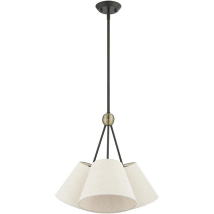 Three Light Dimmable Chandelier With Shades