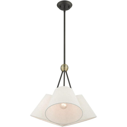 Three Light Dimmable Chandelier With Shades
