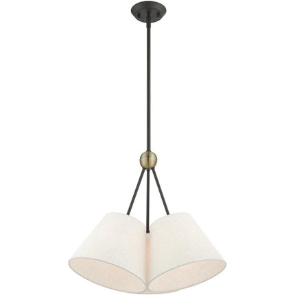 Three Light Dimmable Chandelier With Shades