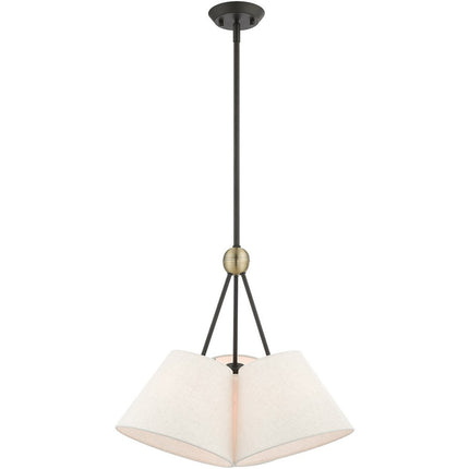 Three Light Dimmable Chandelier With Shades