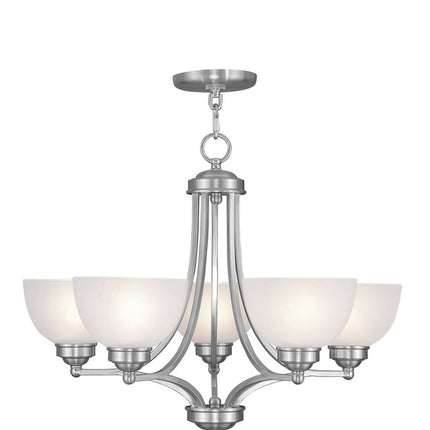 Five Light Dimmable Chandelier With Shades