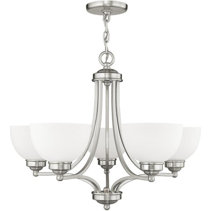 Five Light Dimmable Chandelier With Shades