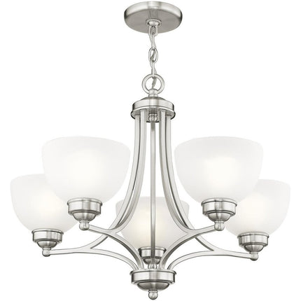 Five Light Dimmable Chandelier With Shades