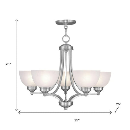 Five Light Dimmable Chandelier With Shades