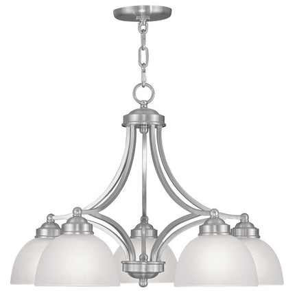 Five Light Dimmable Chandelier With Shades