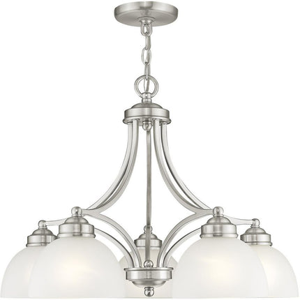 Five Light Dimmable Chandelier With Shades