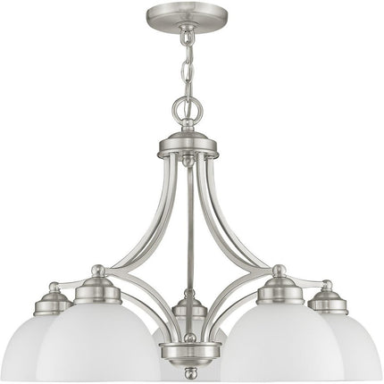 Five Light Dimmable Chandelier With Shades