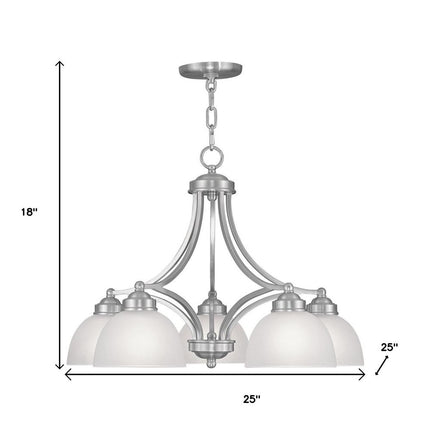 Five Light Dimmable Chandelier With Shades