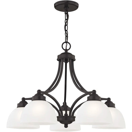 Five Light Dimmable Chandelier With Shades