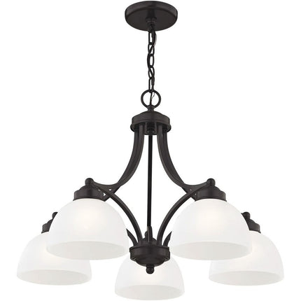 Five Light Dimmable Chandelier With Shades