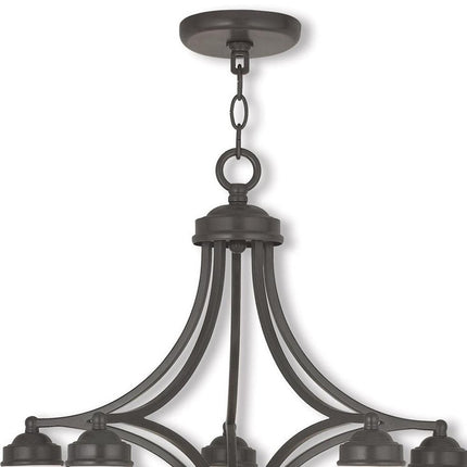 Five Light Dimmable Chandelier With Shades