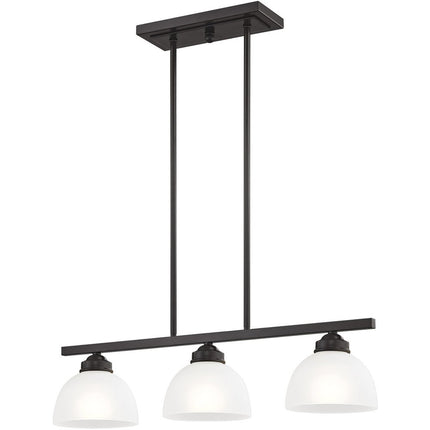 Three Light Dimmable Chandelier With Shades