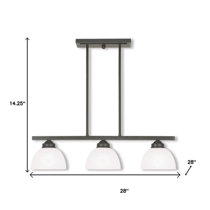Three Light Dimmable Chandelier With Shades