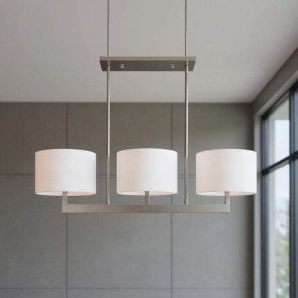 Three Light Dimmable Chandelier With Shades