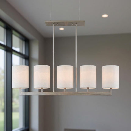 Five Light Dimmable Chandelier With Shades