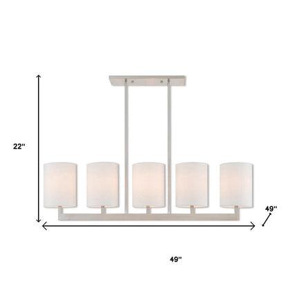 Five Light Dimmable Chandelier With Shades