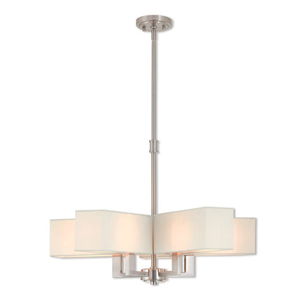 Five Light Dimmable Chandelier With Shades