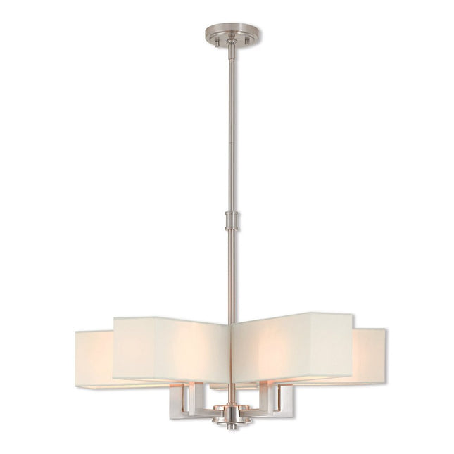 Five Light Dimmable Chandelier With Shades