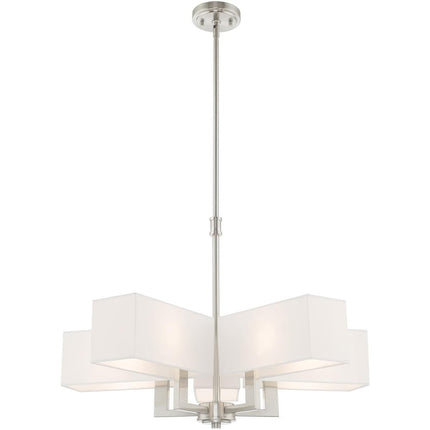 Five Light Dimmable Chandelier With Shades