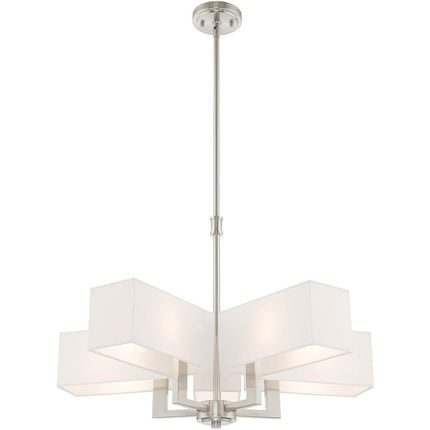 Five Light Dimmable Chandelier With Shades