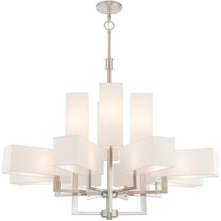 Twelve Light Dimmable Chandelier With Shades