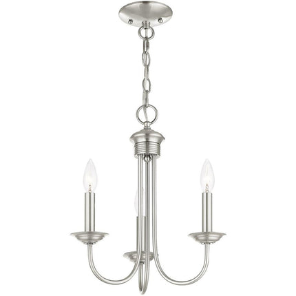 Three Light Dimmable Chandelier With Shades