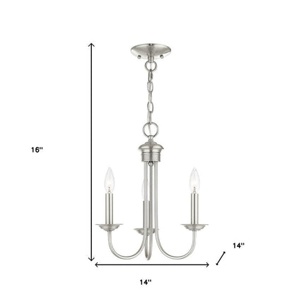 Three Light Dimmable Chandelier With Shades