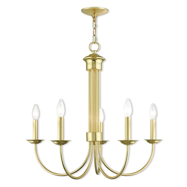 Five Light Dimmable Chandelier With Shades