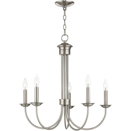 Five Light Dimmable Chandelier With Shades