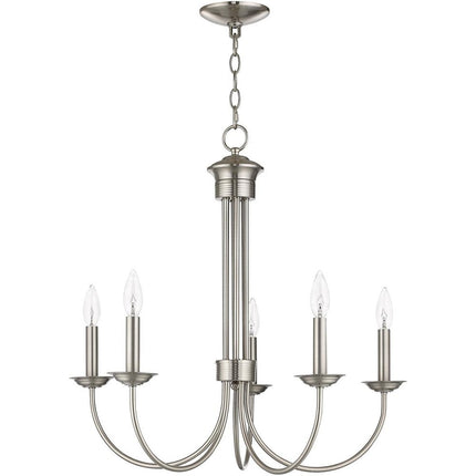 Five Light Dimmable Chandelier With Shades