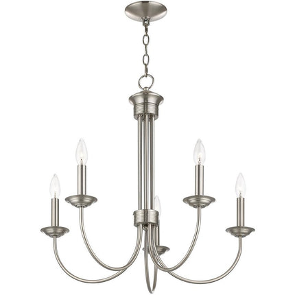 Five Light Dimmable Chandelier With Shades