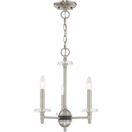 Three Light Dimmable Chandelier With Shades