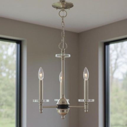 Three Light Dimmable Chandelier With Shades