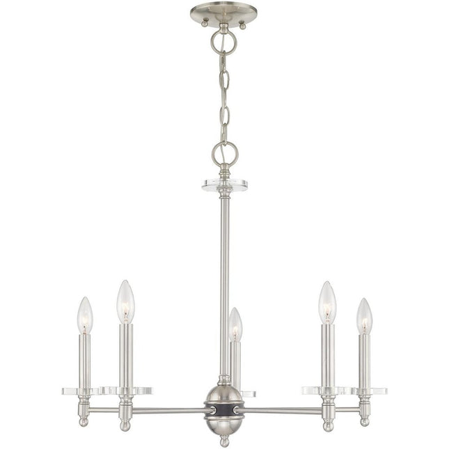 Five Light Dimmable Chandelier With Shades