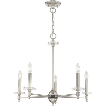 Five Light Dimmable Chandelier With Shades