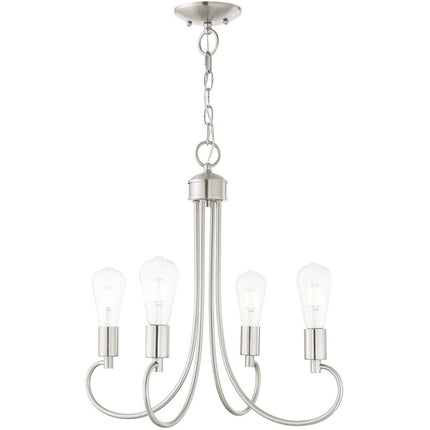 Four Light Dimmable Chandelier With Shades