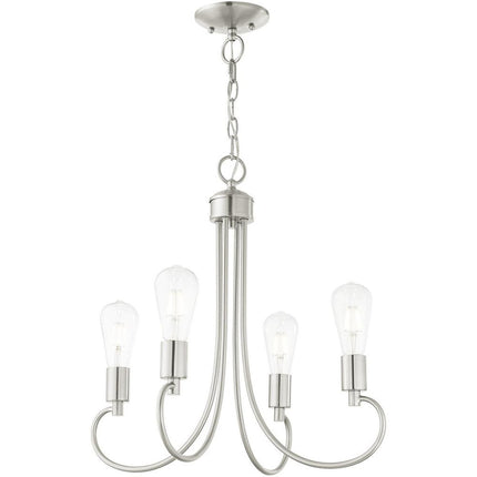 Four Light Dimmable Chandelier With Shades