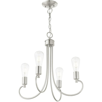 Four Light Dimmable Chandelier With Shades