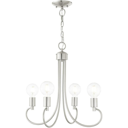 Four Light Dimmable Chandelier With Shades