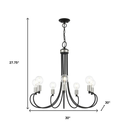 Seven Light Dimmable Chandelier With Shades