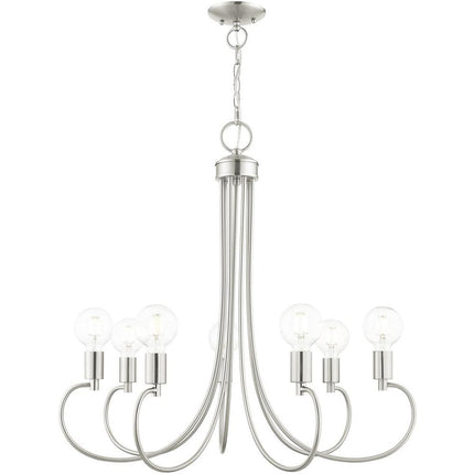 Seven Light Dimmable Chandelier With Shades