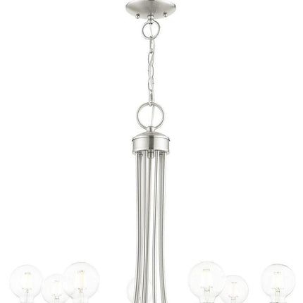 Seven Light Dimmable Chandelier With Shades