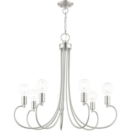 Seven Light Dimmable Chandelier With Shades