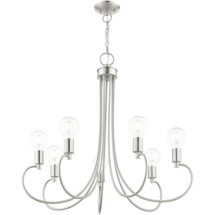 Seven Light Dimmable Chandelier With Shades