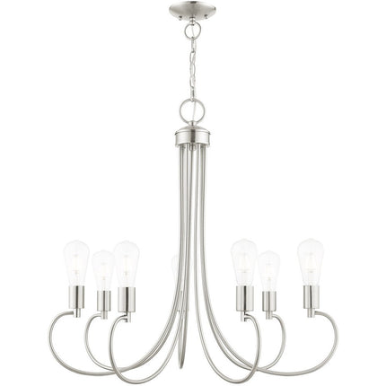 Seven Light Dimmable Chandelier With Shades
